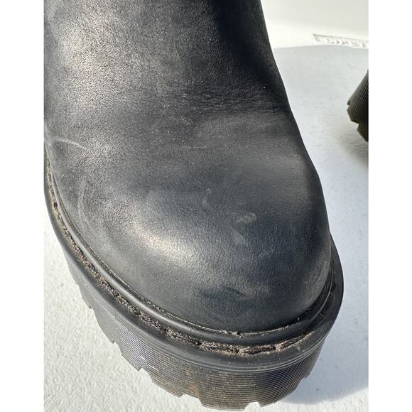 Dr Martens Magdalena Black Leather Boots Chunky Platform Block Heel Goth Size 8 - Picture 5 of 10